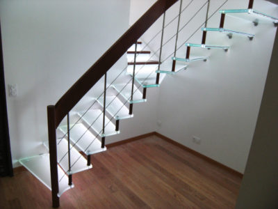bespoke glass stairs with led interlayer