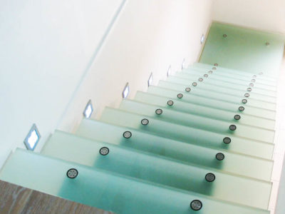 straight glass stairs laminated glass