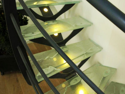 modern glass staircase