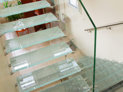 crash glass stairs