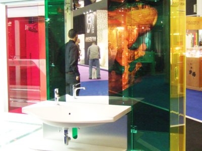 decorative laminated glass, bespoke colored laminated glass