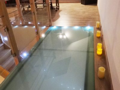 opaque glass floor