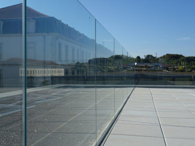 glass railing floor mounting