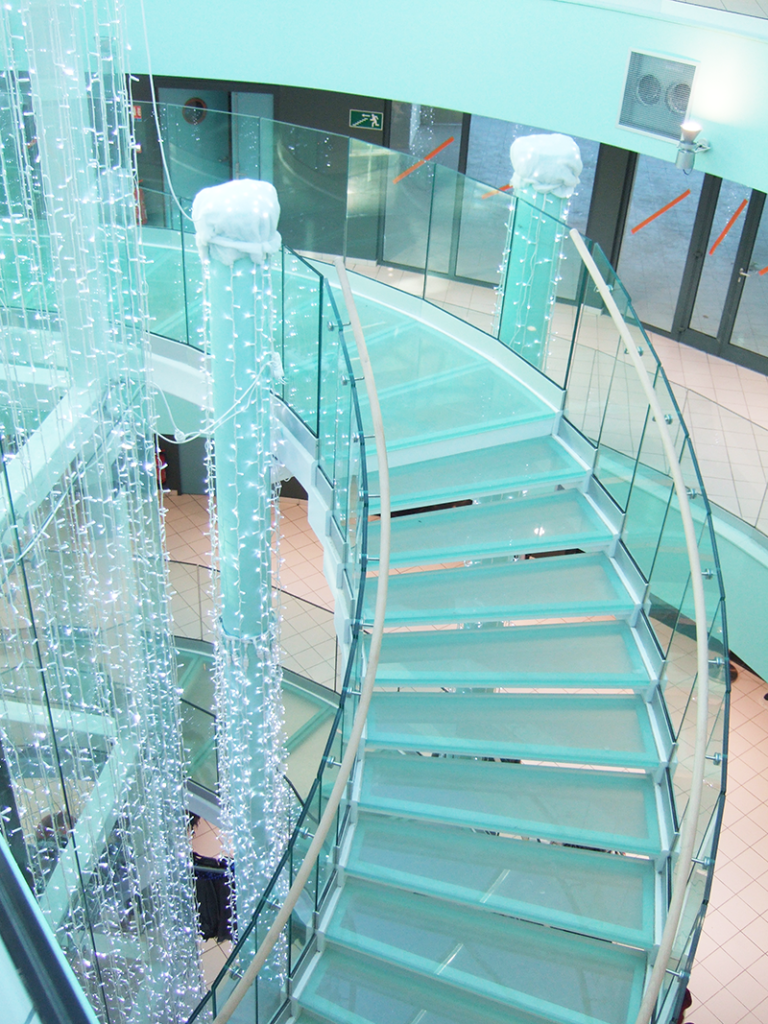 glass stair, glass staircase