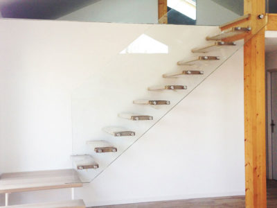 custom made glass stair railing