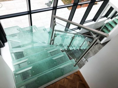 glass stairs crash decorative laminated glass