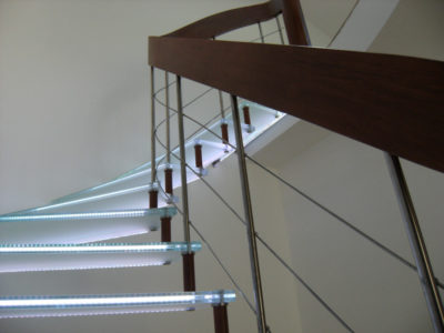 modern glass stairs