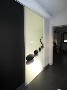 decorative laminated glass door