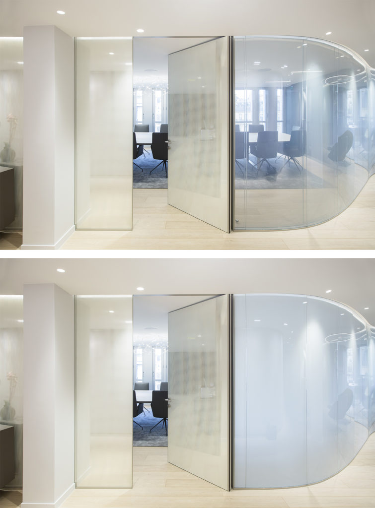 Switchable glass for a meeting room