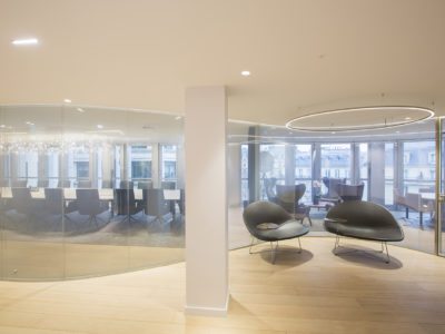 curved glass partition