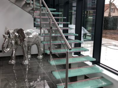 custom made glass staircase