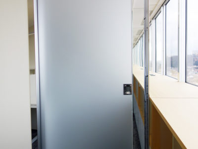 frosted glass door