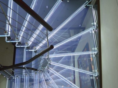 laminated glass stairs leds incorporation