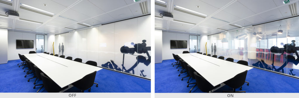 Switchable glass for meeting room