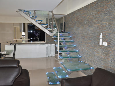 modern glass staircase