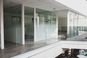 Onlevel glass railing