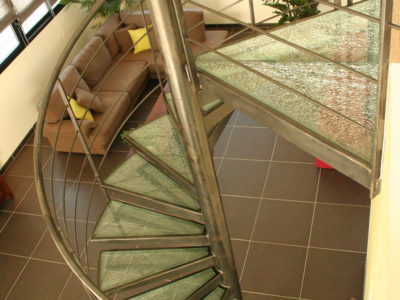 spiral glass staircase