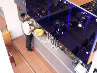 Color glass railing