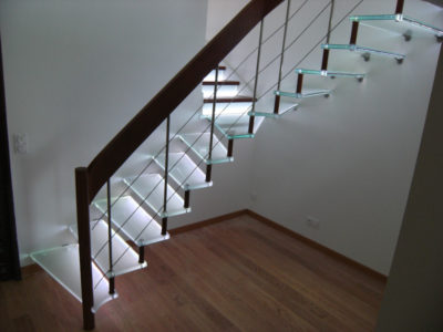 bespoke opal laminated glass staircase