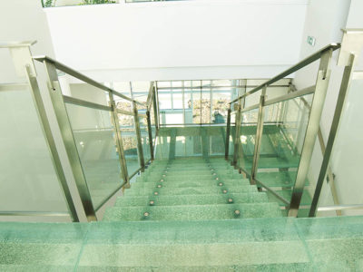 crash glass staircase